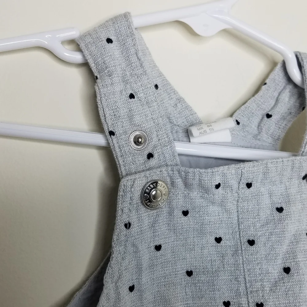 H&M Heart Polka Dot Overall Jumper Dress 12-18m